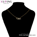 44437 Collar con colgante chapado en oro con diseño de corazón de oro de 24k de 24437